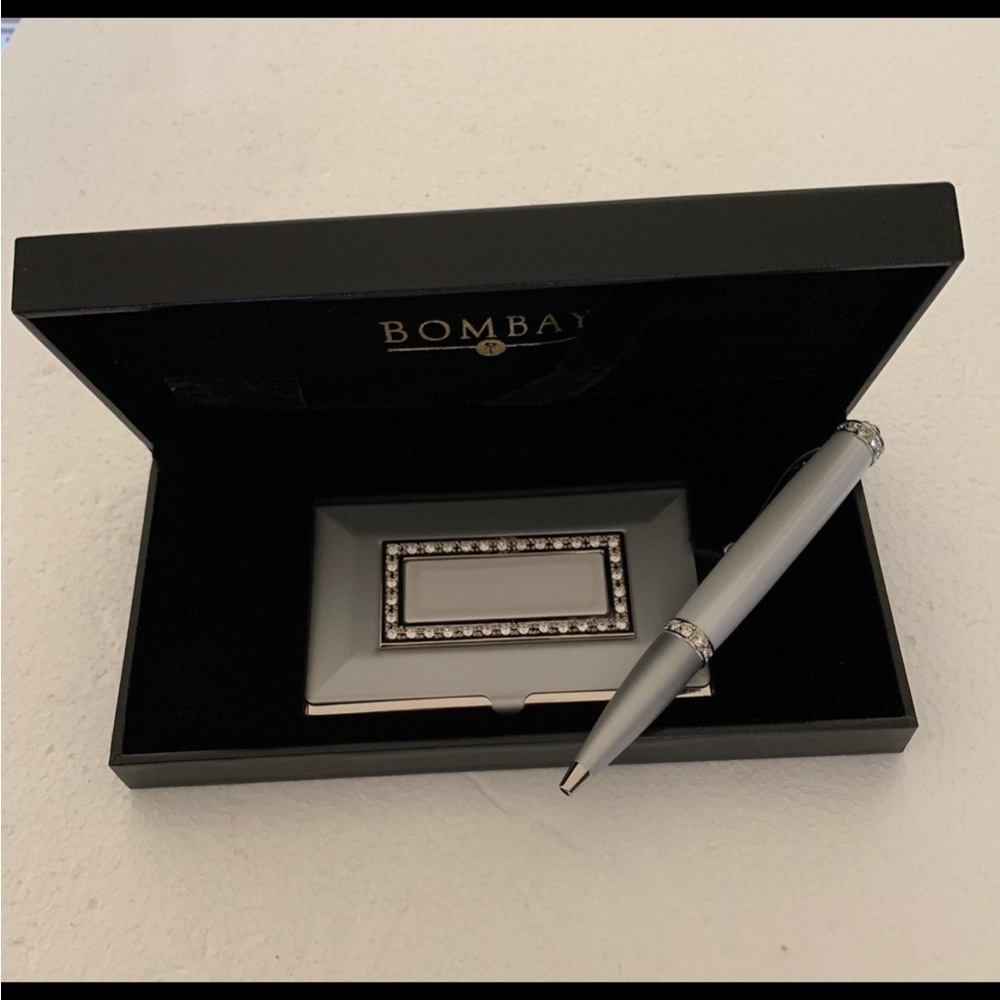 ‼️Never Use‼️Vintage Bombay Business Card Holder & Matching Pen